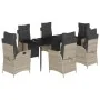 Set comedor jardín 7 pzas y cojines ratán sintético gris claro by , Garden sets - Ref: Foro24-3213467, Price: 1,00 €, Discoun...