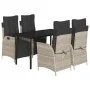 Set comedor de jardín 5 pzas cojines ratán sintético gris claro by , Garden sets - Ref: Foro24-3213471, Price: 654,51 €, Disc...