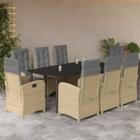 Set comedor de jardín 9 pzas con cojines ratán sintético beige by , Garden sets - Ref: Foro24-3212399, Price: 1,00 €, Discoun...