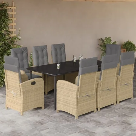 Set comedor de jardín 9 pzas con cojines ratán sintético beige by , Garden sets - Ref: Foro24-3212399, Price: 1,00 €, Discoun...