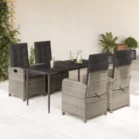 Set comedor de jardín 5 pzas cojines ratán sintético gris claro by , Garden sets - Ref: Foro24-3212414, Price: 646,70 €, Disc...