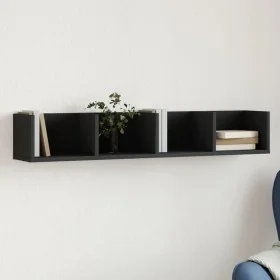 Mueble de pared de madera de ingeniería negro 99x18x16,5 cm by , Shelves and shelves - Ref: Foro24-840445, Price: 30,40 €, Di...