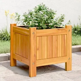Jardinera con forro madera maciza de acacia 31x31x30 cm by , Pots and planters - Ref: Foro24-366428, Price: 49,68 €, Discount: %
