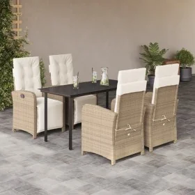 Set comedor de jardín 5 pzas con cojines ratán sintético beige by , Garden sets - Ref: Foro24-3212579, Price: 649,49 €, Disco...