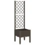 Jardinera con enrejado PP marrón 40x40x142 cm by , Pots and planters - Ref: Foro24-367920, Price: 55,43 €, Discount: %