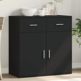 Aparador de madera de ingeniería negro 79x38x80 cm by , Sideboards - Ref: Foro24-840521, Price: 106,03 €, Discount: %