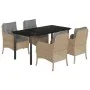 Set comedor de jardín 5 pzas con cojines ratán sintético beige von , Gartensets - Ref: Foro24-3211986, Preis: 567,84 €, Rabat...