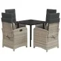 Set comedor de jardín 5 pzas cojines ratán sintético gris claro by , Garden sets - Ref: Foro24-3212421, Price: 589,03 €, Disc...