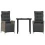 Set comedor de jardín 3 piezas con cojines ratán sintético gris by , Garden sets - Ref: Foro24-3213427, Price: 393,81 €, Disc...