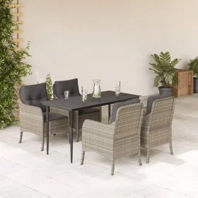 Set comedor de jardín 5 pzas cojines ratán sintético gris claro by , Garden sets - Ref: Foro24-3211992, Price: 521,29 €, Disc...