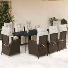 Set comedor para jardín 9 pzas y cojines ratán sintético marrón by , Garden sets - Ref: Foro24-3213412, Price: 1,00 €, Discou...