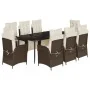 Set comedor para jardín 9 pzas y cojines ratán sintético marrón by , Garden sets - Ref: Foro24-3213412, Price: 1,00 €, Discou...
