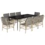 Set comedor de jardín 9 pzas con cojines ratán sintético beige by , Garden sets - Ref: Foro24-3212158, Price: 1,00 €, Discoun...