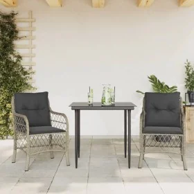 Sillas y mesita de jardín 3 piezas ratán sintético cojín gris by , Garden sets - Ref: Foro24-3212166, Price: 307,63 €, Discou...