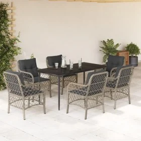 Set comedor jardín 7 pzas y cojines ratán sintético gris claro von , Gartensets - Ref: Foro24-3212170, Preis: 693,61 €, Rabat...