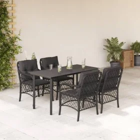 Set de muebles jardín 5 pzas con cojines ratán sintético negro von , Gartensets - Ref: Foro24-3212105, Preis: 511,06 €, Rabat...