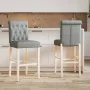 Taburetes altos 2 uds madera maciza de caucho y tela von , Küchenhocker - Ref: Foro24-4006214, Preis: 129,41 €, Rabatt: %