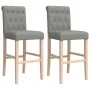 Taburetes altos 2 uds madera maciza de caucho y tela von , Küchenhocker - Ref: Foro24-4006214, Preis: 129,41 €, Rabatt: %