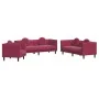 Juego de sofás con cojines 3 piezas terciopelo rojo tinto by , Sofas - Ref: Foro24-3209251, Price: 644,55 €, Discount: %