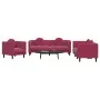 Juego de sofás con cojines 3 piezas terciopelo rojo tinto by , Sofas - Ref: Foro24-3209251, Price: 644,55 €, Discount: %