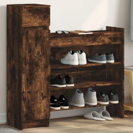 Zapatero madera de ingeniería roble ahumado 100,5x28x100 cm von , Schuhregale und Schuhorganisatoren - Ref: Foro24-840426, Pr...
