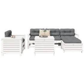 Juego de sofás de jardín 7 pzas madera maciza de pino blanco by , Garden sets - Ref: Foro24-3250549, Price: 543,90 €, Discoun...