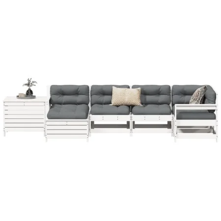 Juego de sofás de jardín 7 pzas madera maciza de pino blanco von , Gartensets - Ref: Foro24-3250977, Preis: 502,33 €, Rabatt: %