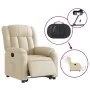 Sillón eléctrico reclinable elevable de tela color crema de , Sillones - Ref: Foro24-3205349, Precio: 358,31 €, Descuento: %