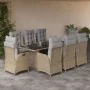 Set comedor de jardín 9 pzas con cojines ratán sintético beige by , Garden sets - Ref: Foro24-3213129, Price: 1,00 €, Discoun...
