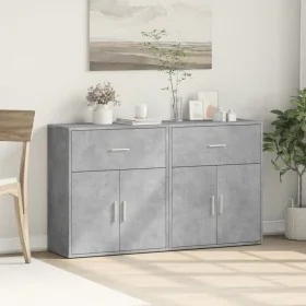 Aparador de madera ingeniería 2 uds gris hormigón 60x31x70 cm von , Sideboards - Ref: Foro24-3276549, Preis: 134,35 €, Rabatt: %