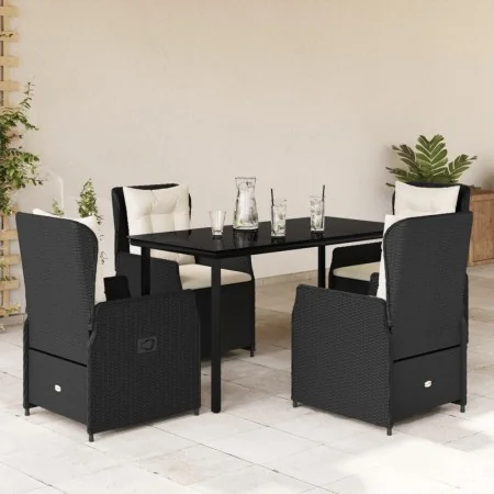 Set de muebles jardín 5 pzas con cojines ratán sintético negro by , Garden sets - Ref: Foro24-3262835, Price: 550,85 €, Disco...