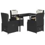 Set de muebles jardín 5 pzas con cojines ratán sintético negro by , Garden sets - Ref: Foro24-3262835, Price: 550,85 €, Disco...