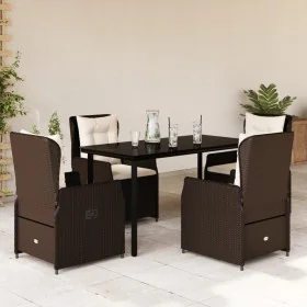 Set comedor de jardín 5 piezas y cojines ratán sintético marrón by , Garden sets - Ref: Foro24-3262849, Price: 549,68 €, Disc...