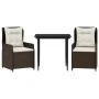 Set comedor de jardín 3 piezas y cojines ratán sintético marrón von , Gartensets - Ref: Foro24-3262840, Preis: 328,36 €, Raba...