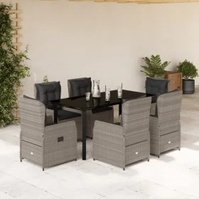 Set comedor jardín 7 pzas y cojines ratán sintético gris claro von , Gartensets - Ref: Foro24-3262907, Preis: 801,07 €, Rabat...