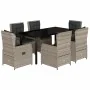 Set comedor jardín 7 pzas y cojines ratán sintético gris claro von , Gartensets - Ref: Foro24-3262907, Preis: 804,50 €, Rabat...
