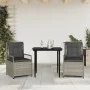Set comedor de jardín 3 pzas cojines ratán sintético gris claro by , Garden sets - Ref: Foro24-3263027, Price: 291,40 €, Disc...