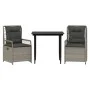Set comedor de jardín 3 pzas cojines ratán sintético gris claro by , Garden sets - Ref: Foro24-3263027, Price: 291,40 €, Disc...