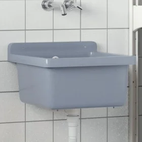Fregadero lavabo de pared resina gris 40x40x24 cm by , Sinks - Ref: Foro24-4002796, Price: 60,83 €, Discount: %