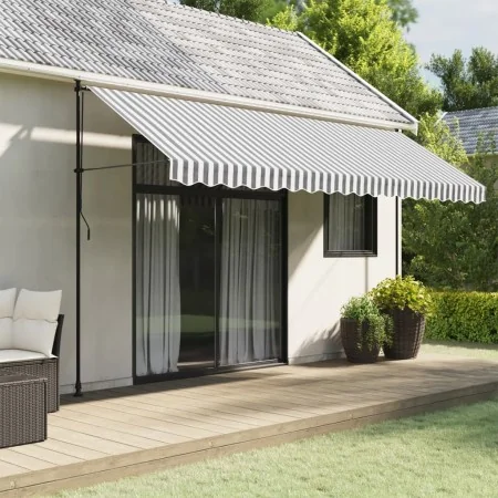 Tela cenefa de toldo de repuesto rayas antracita blanca 4,5 m de , Toldos - Ref: Foro24-367789, Precio: 14,65 €, Descuento: %