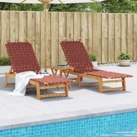 Tumbonas con mesa 2 unidades madera maciza de acacia roja von , Liegen - Ref: Foro24-3214217, Preis: 264,28 €, Rabatt: %