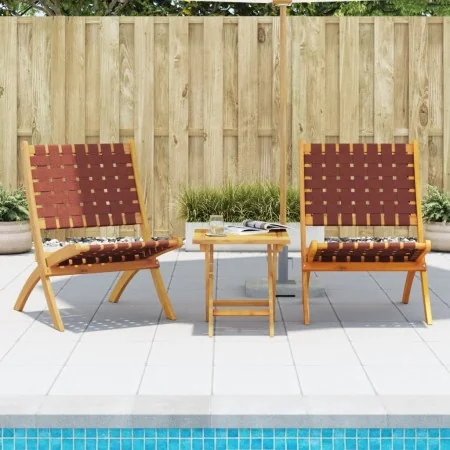 Sillas de jardín plegables con mesa 2 uds madera maciza roja de , Sillas de jardín - Ref: Foro24-3214220, Precio: 139,86 €, D...