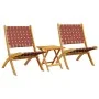 Sillas de jardín plegables con mesa 2 uds madera maciza roja de , Sillas de jardín - Ref: Foro24-3214220, Precio: 139,86 €, D...