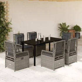 Set comedor jardín 7 pzas y cojines ratán sintético gris claro by , Garden sets - Ref: Foro24-3263038, Price: 704,55 €, Disco...