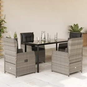Set comedor de jardín 5 pzas cojines ratán sintético gris claro by , Garden sets - Ref: Foro24-3262905, Price: 551,72 €, Disc...