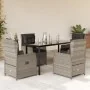 Set comedor de jardín 5 pzas cojines ratán sintético gris claro by , Garden sets - Ref: Foro24-3262905, Price: 551,77 €, Disc...