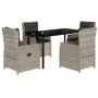 Set comedor de jardín 5 pzas cojines ratán sintético gris claro by , Garden sets - Ref: Foro24-3262905, Price: 551,77 €, Disc...