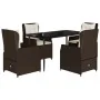 Set comedor de jardín 5 piezas y cojines ratán sintético marrón by , Garden sets - Ref: Foro24-3262842, Price: 567,61 €, Disc...