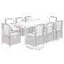 Set comedor de jardín 9 pzas cojines ratán sintético gris claro de , Conjuntos de jardín - Ref: Foro24-3263033, Precio: 1,00 ...