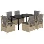 Set comedor de jardín 7 pzas con cojines ratán sintético beige by , Garden sets - Ref: Foro24-3263010, Price: 727,95 €, Disco...